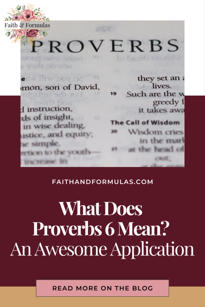 What Does Proverbs 6 Mean? - An Awesome Application