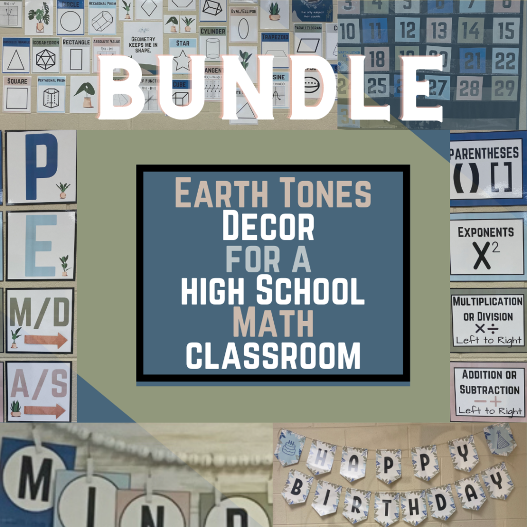 earth tones math classroom decorations printable