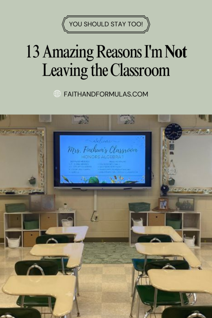 reasons i'm not leaving the classroom