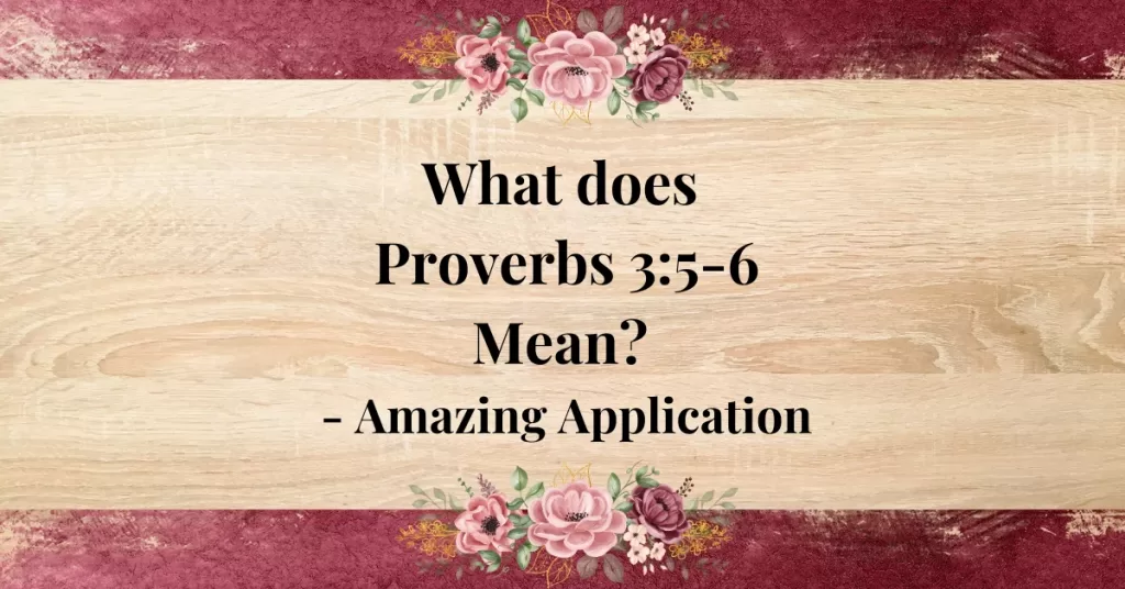 What does Proverbs 3:5-6 Mean? - Amazing Application