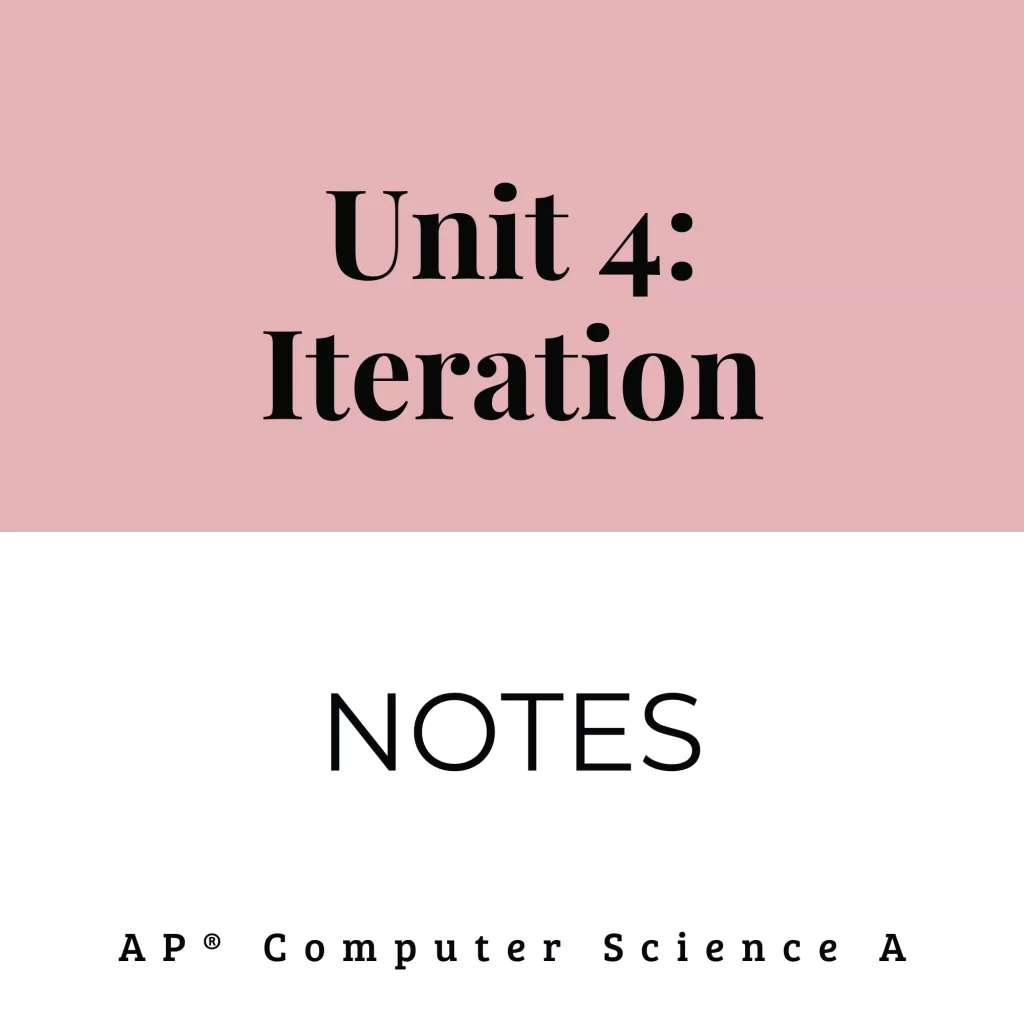 unit 4: iteration notes for ap computer science a