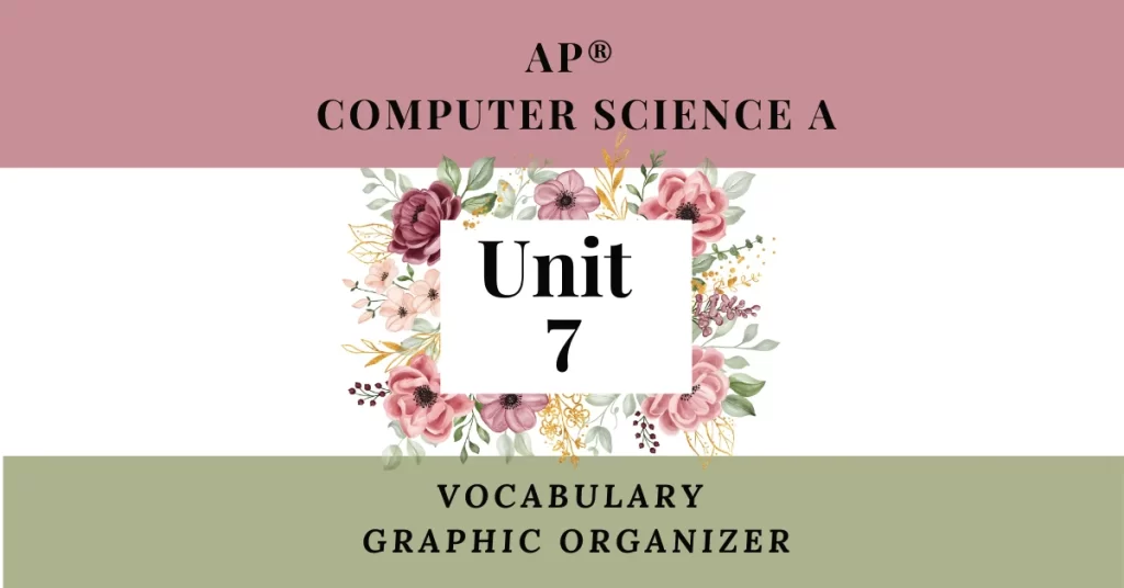Unit 7 Vocabulary for AP® Computer Science A