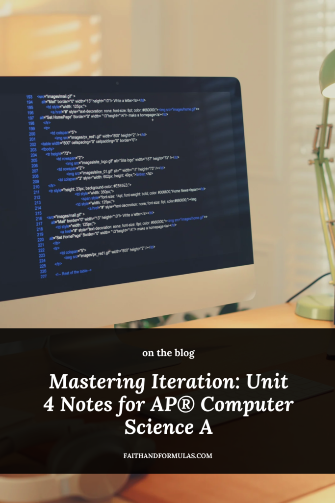 on the blog
Mastering Iteration: Unit 4 Notes for AP® Computer Science A
faithandformulas.com
READ MORE