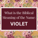 biblical meaning of the name violet