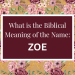 biblical meaning of the name zoe