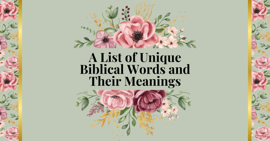 a list of unique biblical words and their meanings