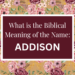 biblical meaning of the name addison