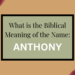 biblical meaning of the name anthony