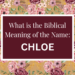 biblical meaning of the name chloe