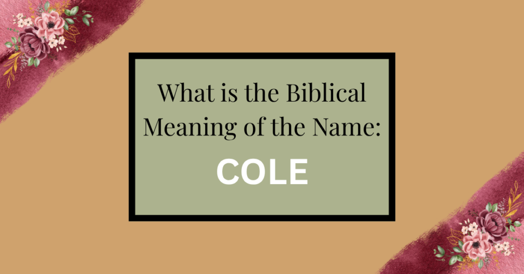 biblical meaning of the name cole