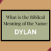 biblical meaning of the name dylan