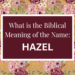 biblical meaning of the name hazel