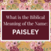 biblical meaning of the name paisley