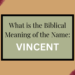 biblical meaning of the name vincent