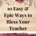 ways to bless your teacher