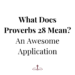 what does proverbs 28 mean