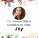 biblical meaning of the name joy