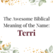 biblical meaning of the name terri